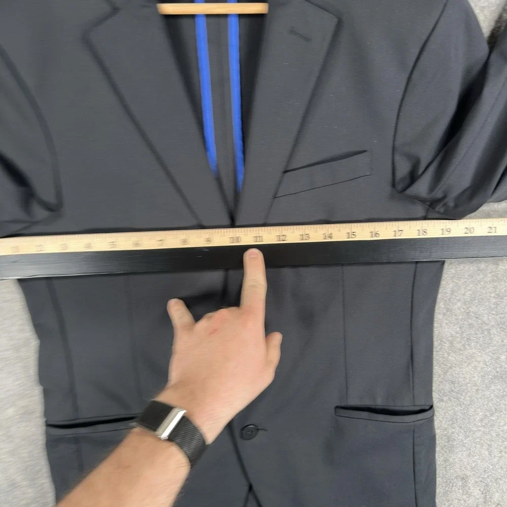 Twillory Suit Jacket Mens 38R Black Stretch Performance Travel Polyester Blazer